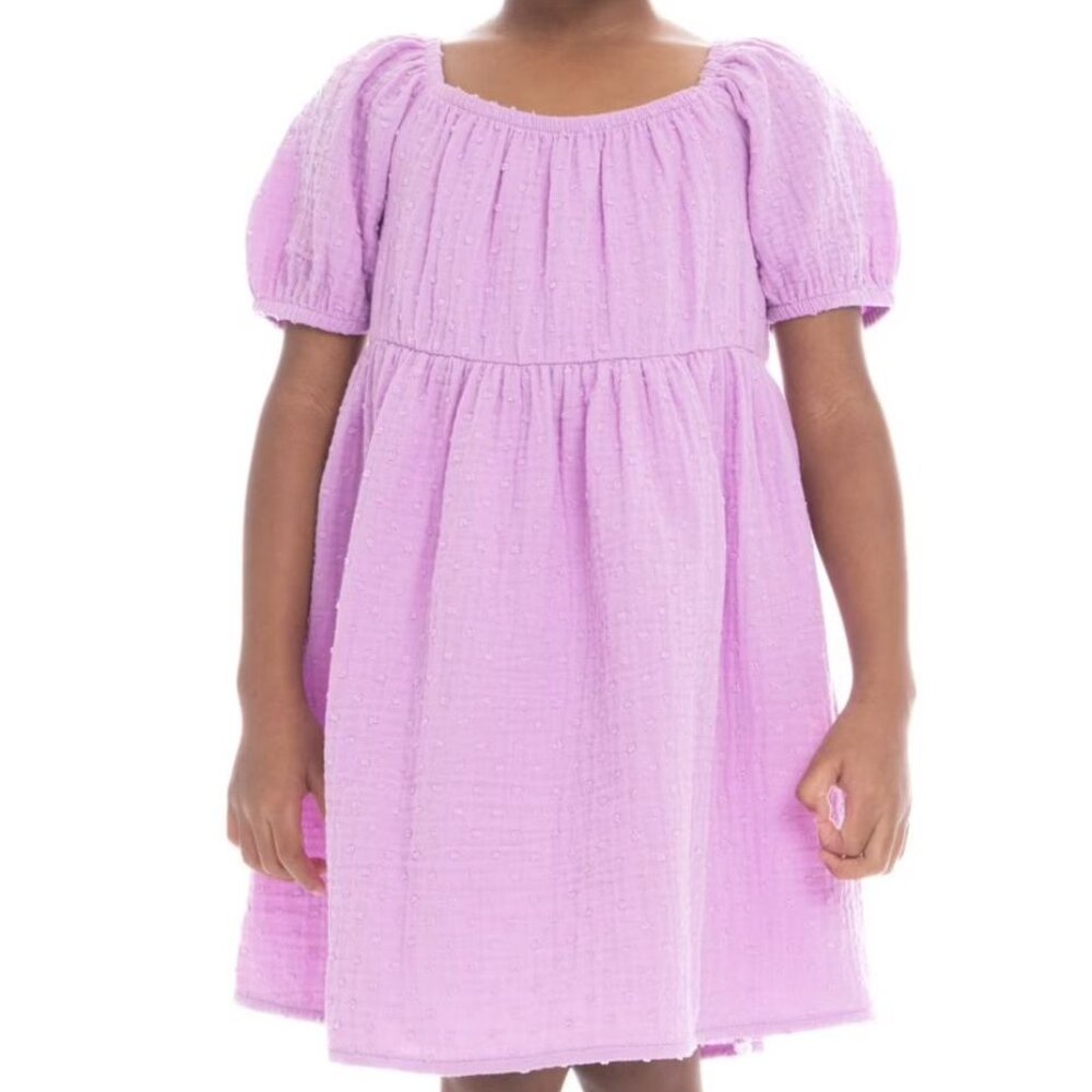 Wonder Nation BABY GIRL Cotton Swiss Violet Dot Dress SIZE 12 MONTHS NEW